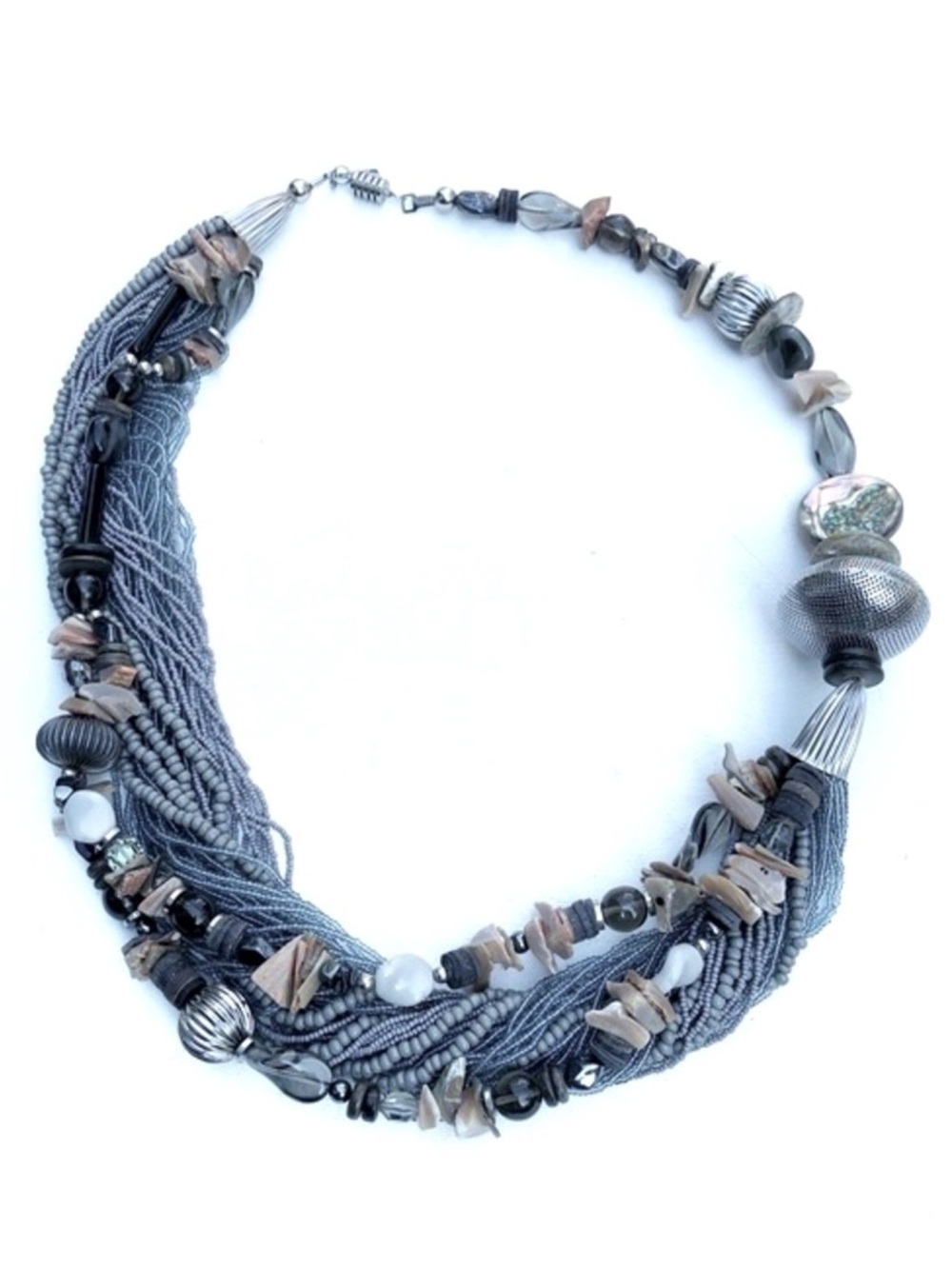 Vintage Designer Lucille Gauthier MOP, Shells & Beaded Necklace 80’s